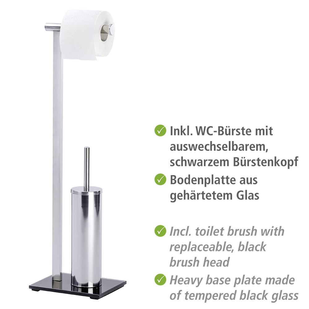 Stand WC-Garnitur Mod. Lava  aus rostfreiem Edelstahl