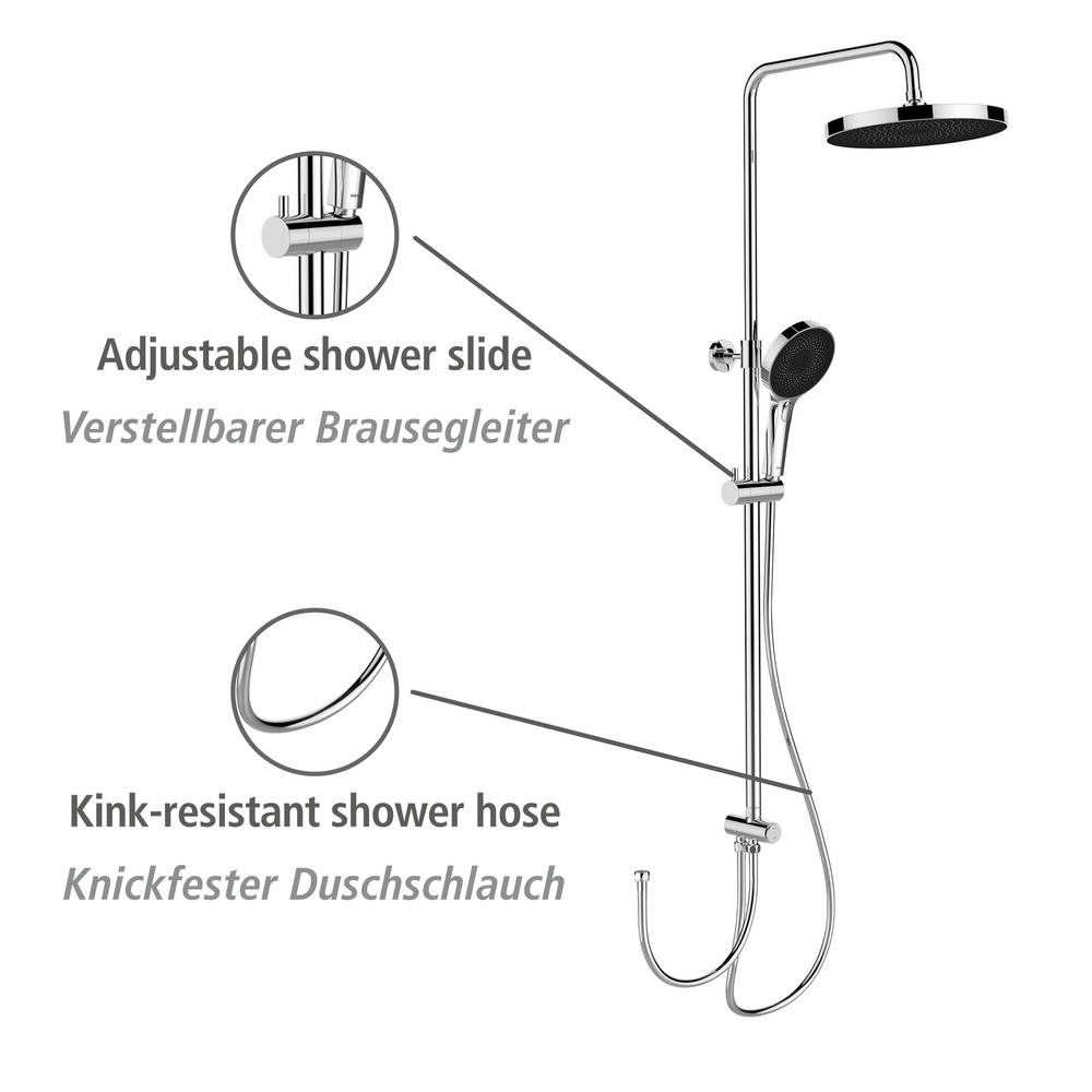 Duschsystem Mod. Softwater Chrom  einfacher Anschluss an bestehende Armatur oder Wandanschlussbogen