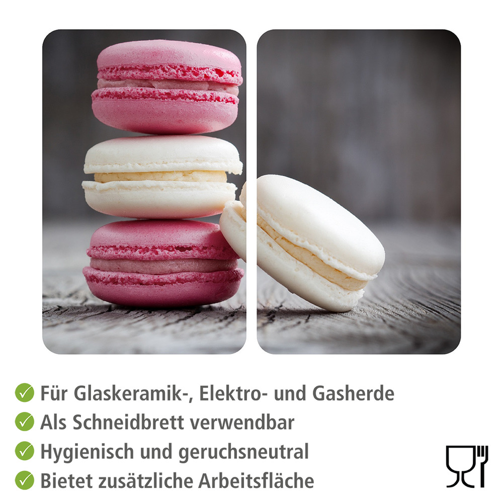 Glasabdeckplatte Universal Macarons, 2er Set  für alle Herdarten