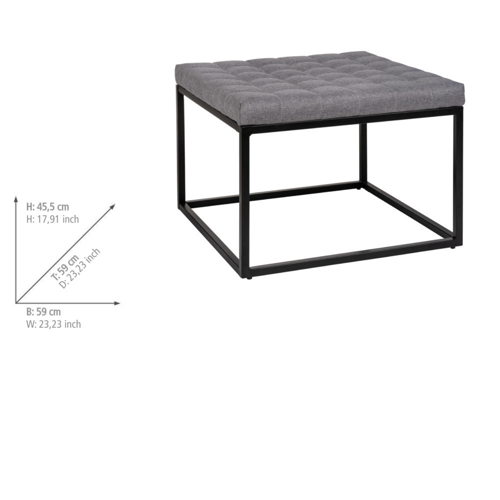 Hocker mit Polster Mod. Amandola  60 x 45,5 x 59 cm, belastbar bis zu 120 kg