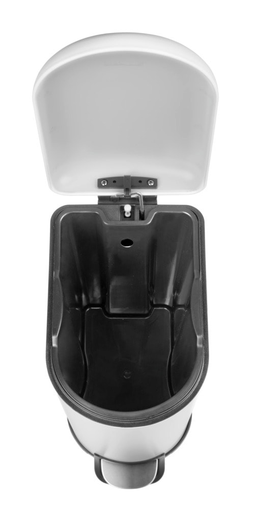 Treteimer Mod. LARA Easy 10L, weiß/schwarz, Metall/Kunststoff, 31x39x18 cm mit Easy-Close-Mechanik Treteimer Mod. LARA Easy 10L, weiß/schwarz, Metall/Kunststoff, 31x39x18 cm mit Easy-Close-Mechanik