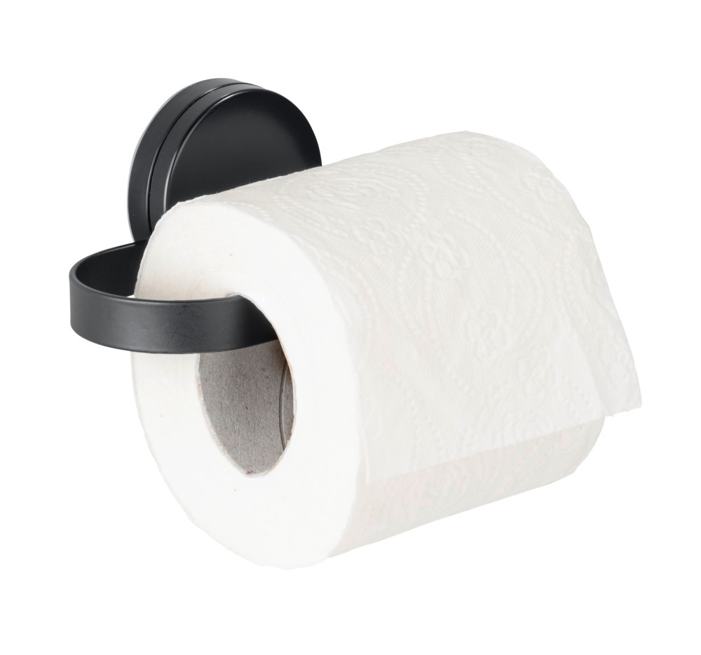 Static-Loc® Plus Toilettenpapierhalter Mod. Pavia Schwarz  WC-Rollenhalter, Befestigen ohne bohren