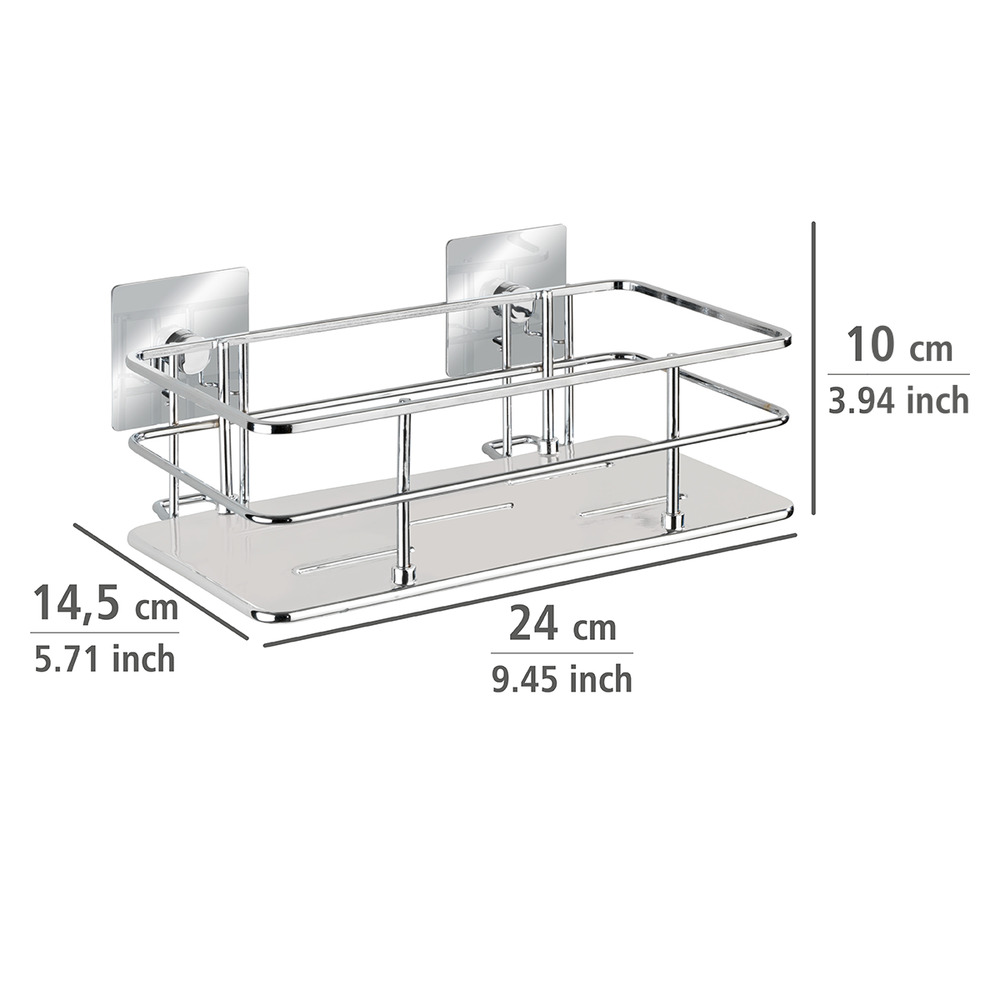 Turbo-Loc® Edelstahl Wandablage Quadro  rostfrei, Befestigen ohne bohren