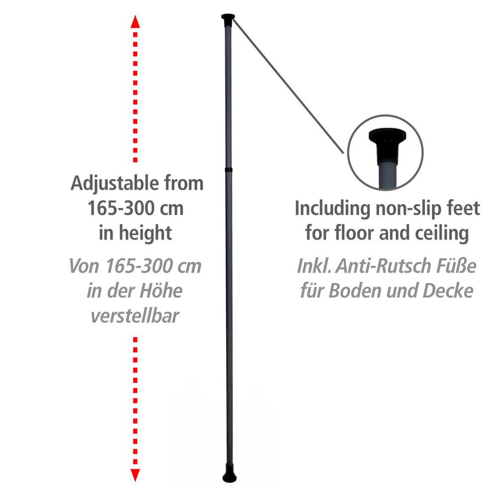 Hauptstange Mod. Herkules Schwarz  verstellbar bis 300 cm 