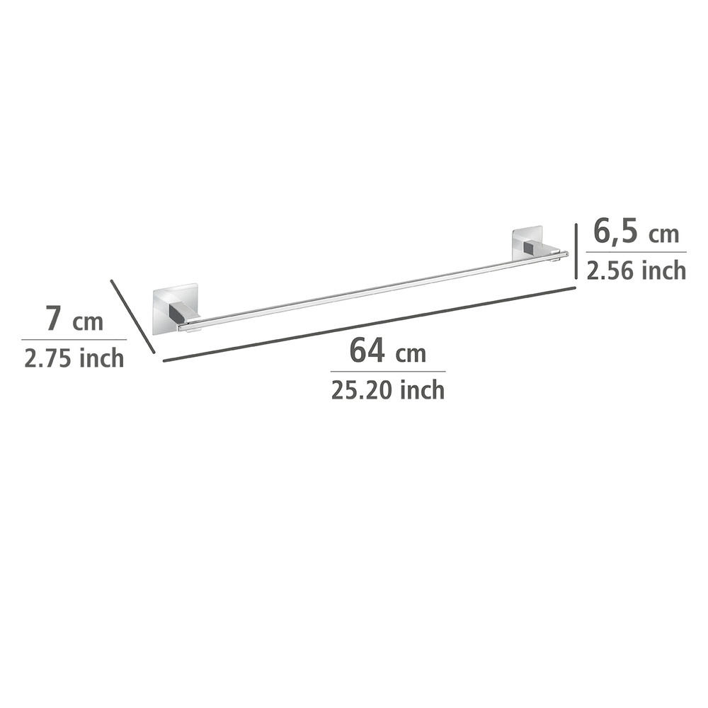 Turbo-Loc® Edelstahl Badetuchstange Uno Quadro  rostfrei, Befestigen ohne bohren