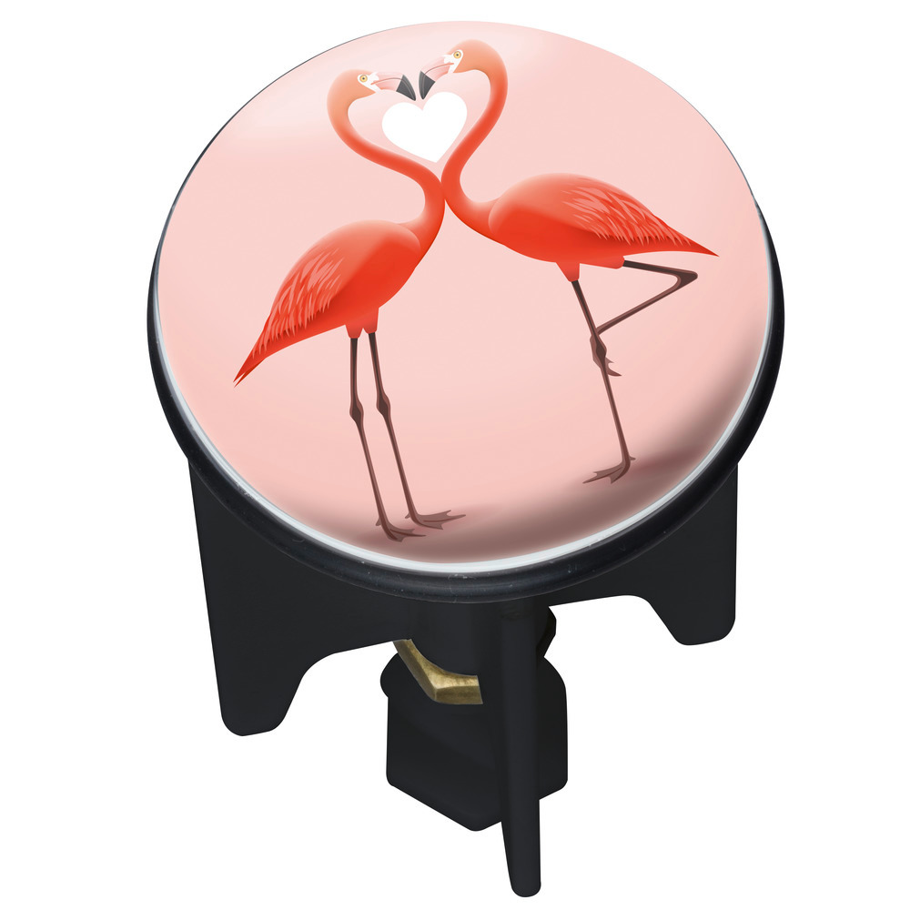 Waschbeckenstöpsel Pluggy® Mod. Flamingo Love  für alle handelsüblichen Abflüsse