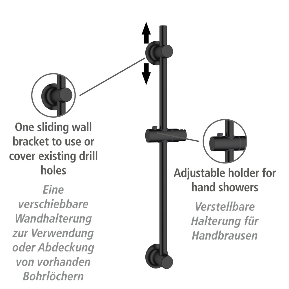 Duschstange ohne Bohren Schwarz  Befestigen ohne Bohren