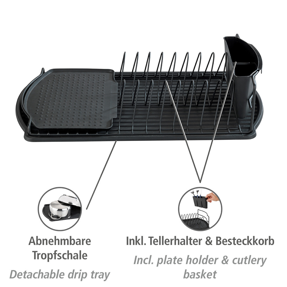 Geschirrabtropfer Mod. Basic Schwarz  für die Spüle