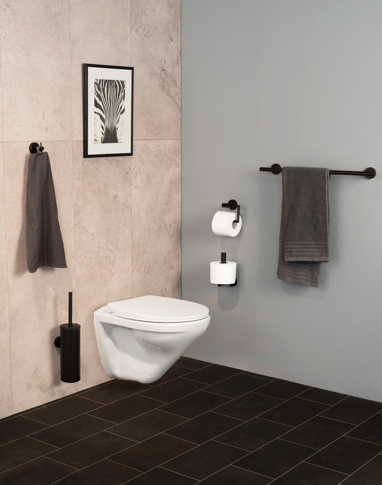 Toilettenpapier-Ersatzrollenhalter Mod. Bosio Black matt  rostfrei