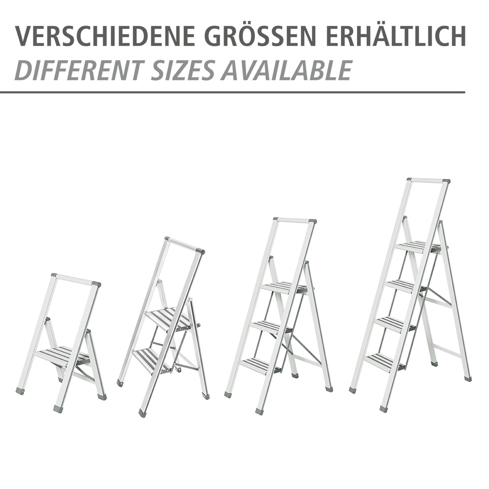 Alu-Design Klapptrittleiter 3-stufig Weiß  Haushaltsleiter