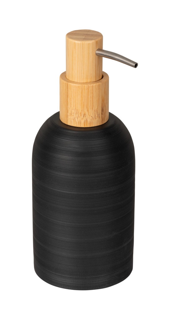 Seifenspender Mod. Altavalle, schwarz, Polyresin, Bambus, 0.25 l  kombiniert kunststoff und bambus
