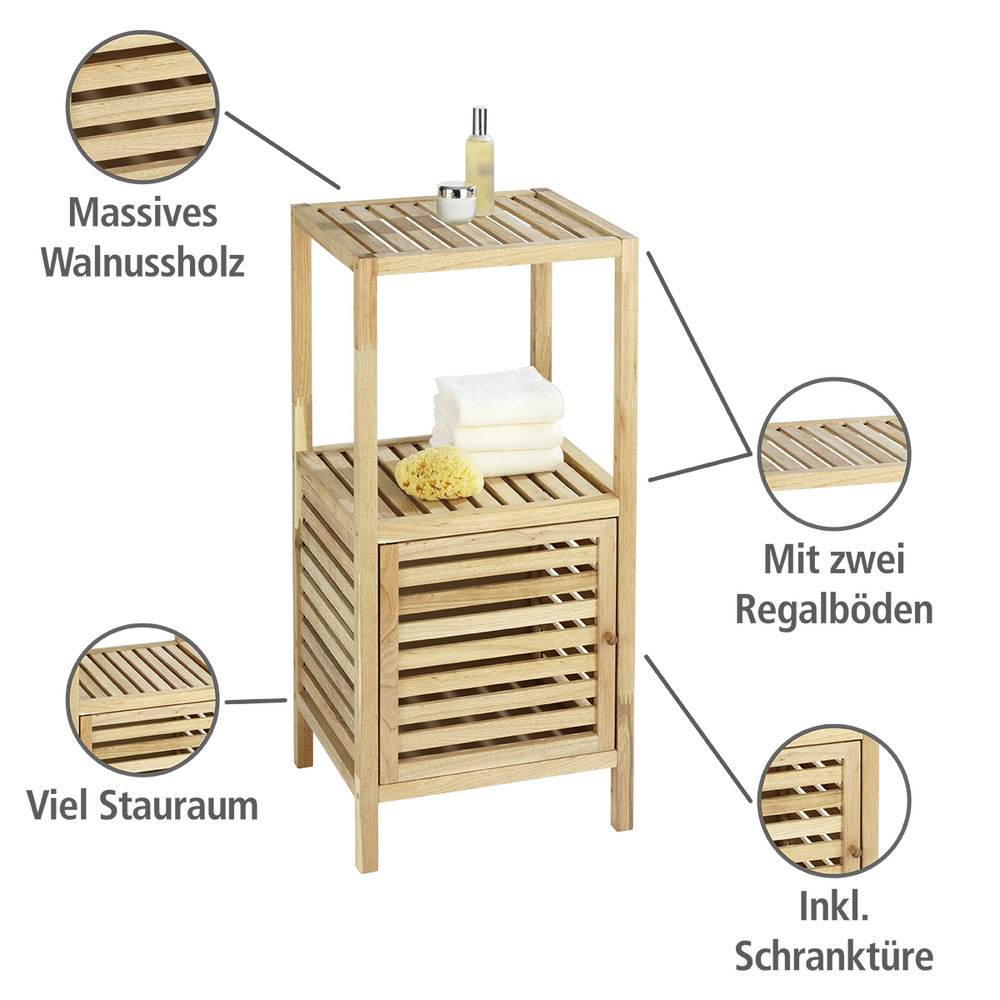 Regal Norway mit Tür, massives Walnussholz  massives Walnussholz