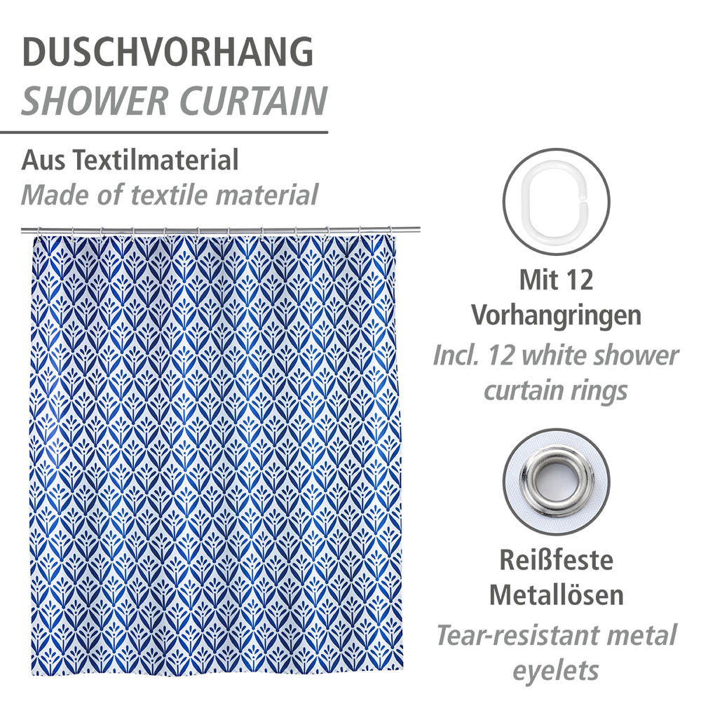 Duschvorhang Mod. Lorca  Polyester, 180 x 200 cm, waschbar