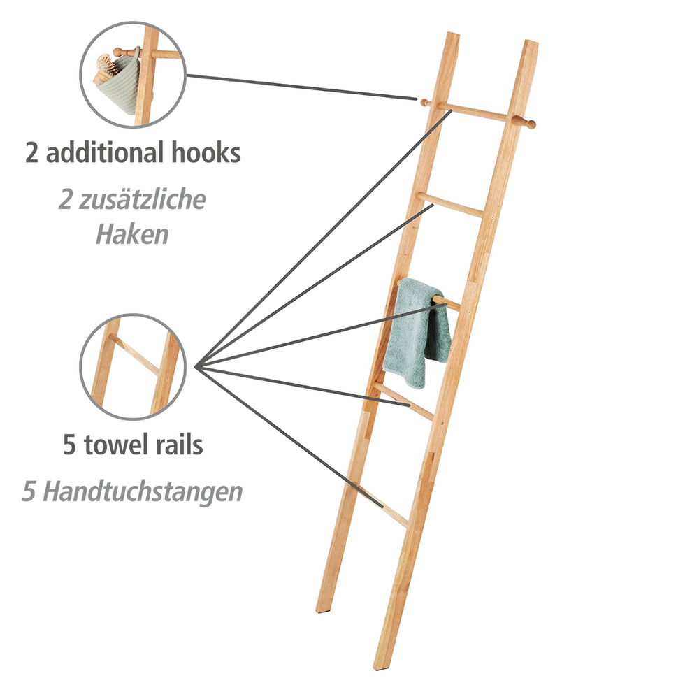 Handtuchleiter Mod. Norway Walnussholz  massiv, Handtuchhalter