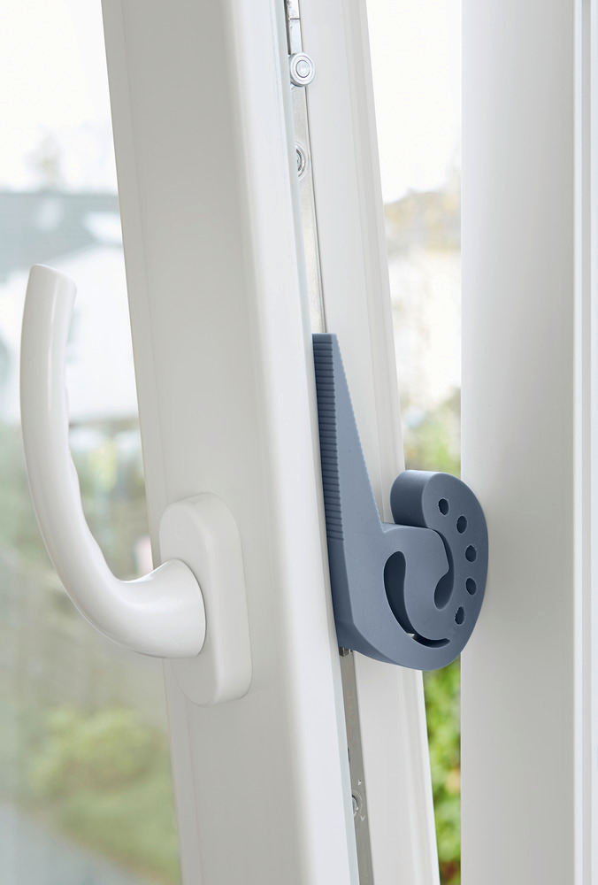 Türstopper und Fensterstopper Multi-STOP® Blau-Grau  für Türen, Fenster und Schubladen