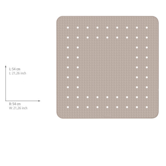 Duscheinlage Mod. Mirasol Taupe  54 x 54 cm