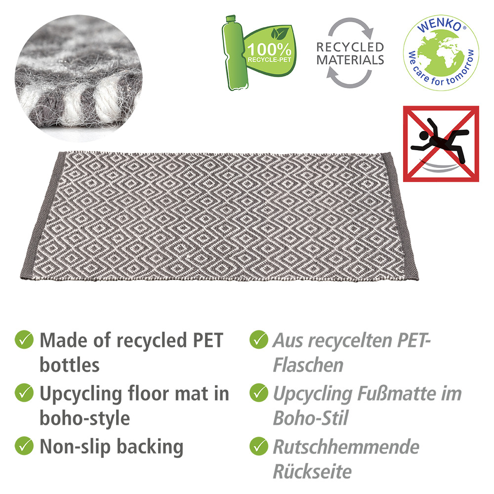 Badematte Mod. Turpan  Badvorleger aus recycelten PET Flaschen, 50 x 80 cm