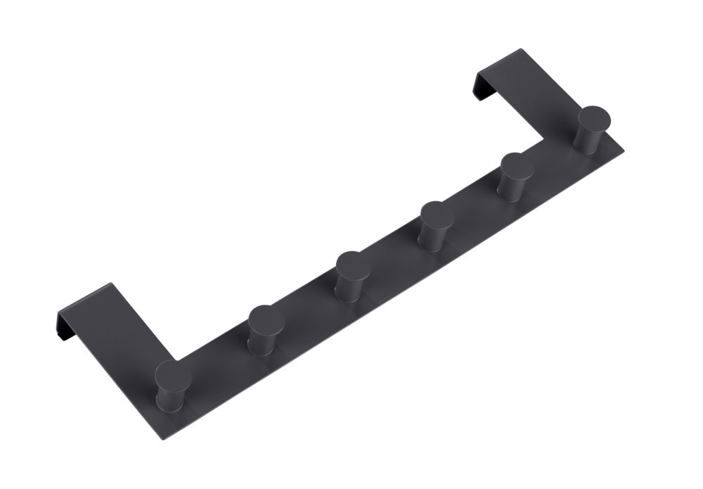 Türgarderobe Mod. Celano Schwarz  6 Haken, für Türfalzstärken bis 2 cm