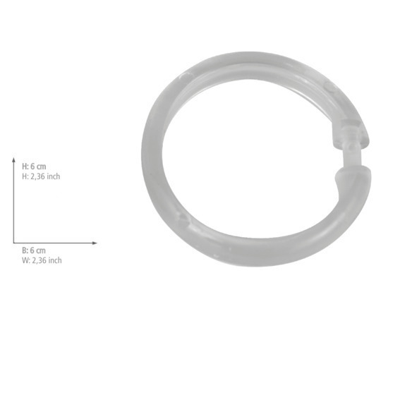 Duschvorhangringe 12 St  zur Befestigung des Duschvorhangs