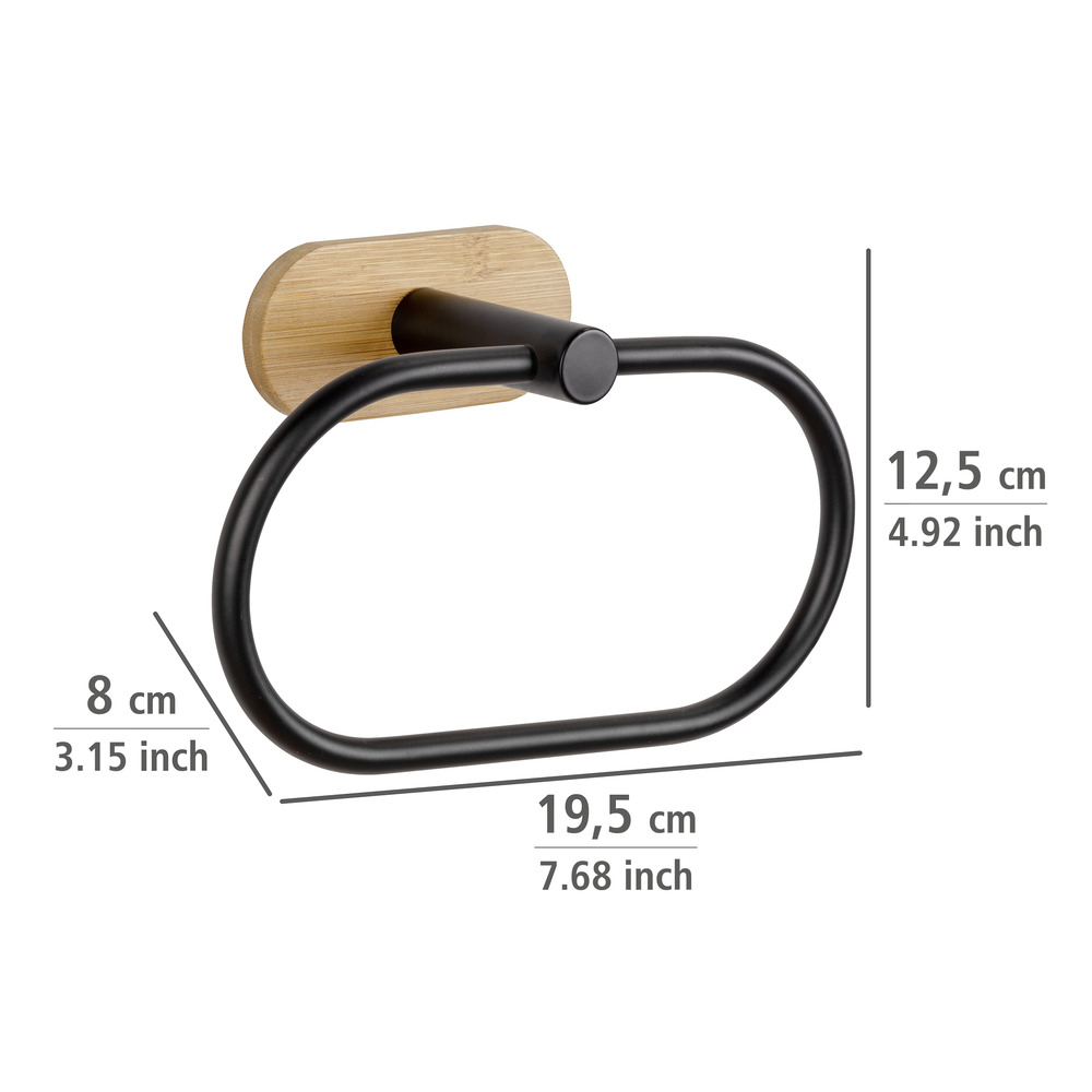 Turbo-Loc® Handtuchring Mod. Orea Bamboo  Befestigung ohne bohren