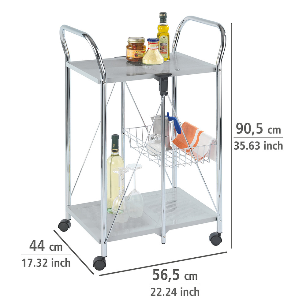 Servierwagen Sunny Silber  zusammenklappbar
