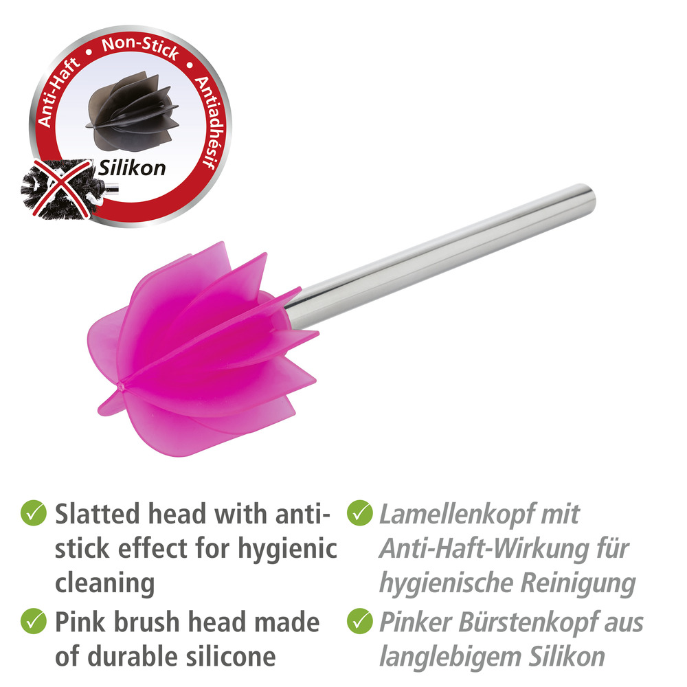 Silikon-Lamellen Ersatzbürste Pink  Silikonbürste Ø 7,5 cm mit Anti-Haft-Wirkung