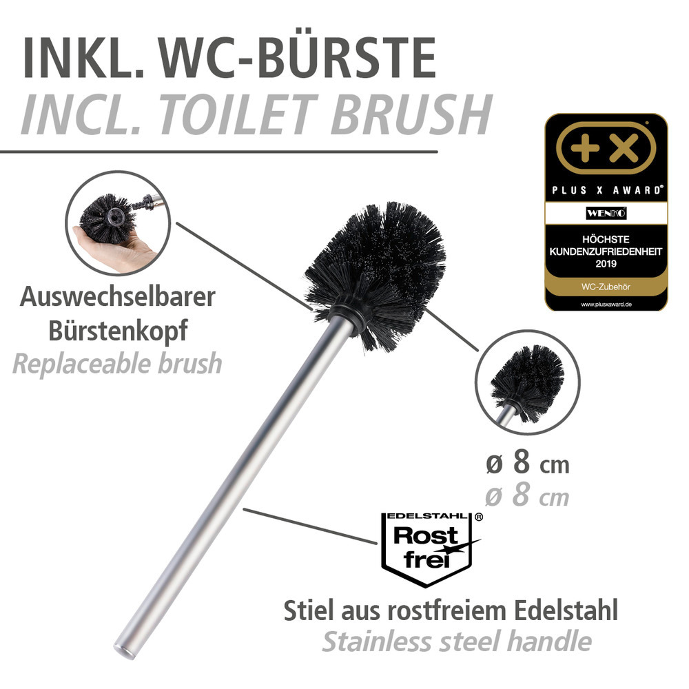 Stand WC-Garnitur Mod. Rivalta Bambus  integrierter Toilettenpapierhalter und WC-Bürstenhalter