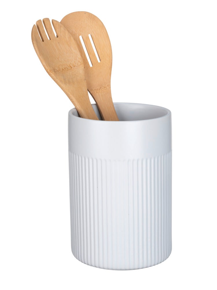 Utensilienhalter Mod. REFIA, weiß, Keramik, 12x16,5 cm, 1,3 l  mit sanften Riffelungen
