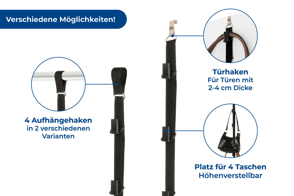 Taschengarderobe 2er Set  für bis zu 16 Taschen