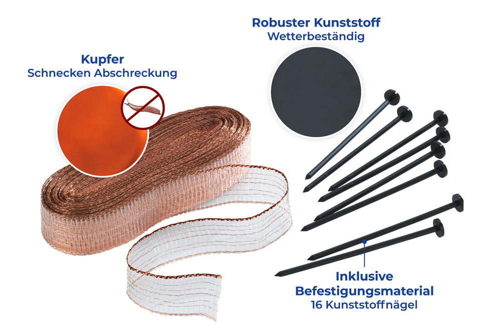 Schnecken-Stopp 8 Meter 2er Set  effektive Schneckenabwehr