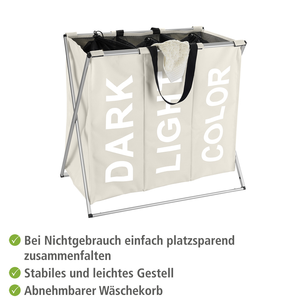 Wäschesammler Mod. Trio Beige  Wäschekorb, 130 l