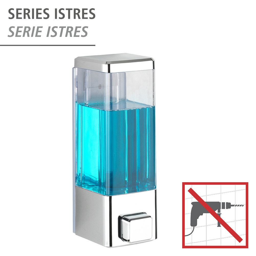 Desinfektionsmittel- und Seifenspender Mod. Istres Chrom, Befestigen ohne bohren, 320 ml  Seifenspender & Desinfektionsspender, Füllmenge: 320 ml