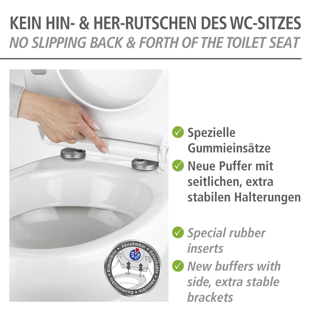 WC-Sitz Mod. Gubbio weiß Easy Close Duroplast  aus antibakteriellem Duroplast