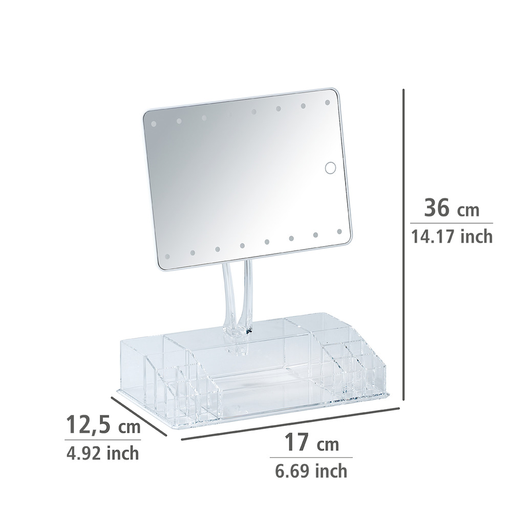 LED-Standspiegel mit Organizer Mod. Trenno  Leuchtspiegel