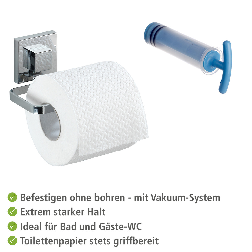 Vacuum-Loc® Edelstahl Toilettenpapierhalter Mod. Quadro  Befestigen ohne bohren