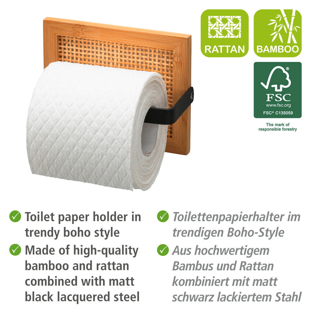 Toilettenpapierhalter Mod. Allegre  aus Bambus und Rattan