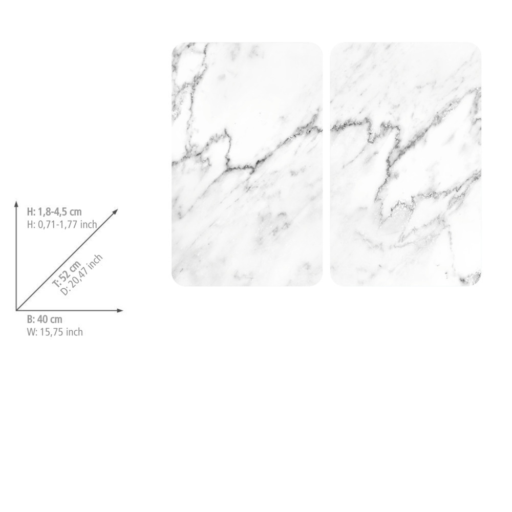 Herdabdeckplatte Universal XL Marmor, 2er Set  für alle Herdarten geeignet