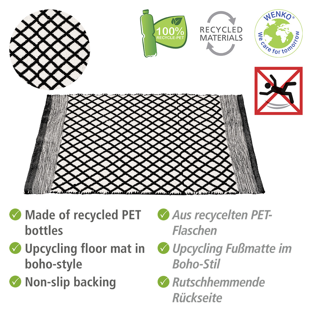 Badematte Mod. Tara  hergestellt aus recycelten PET-Flaschen (100 % Polyester)