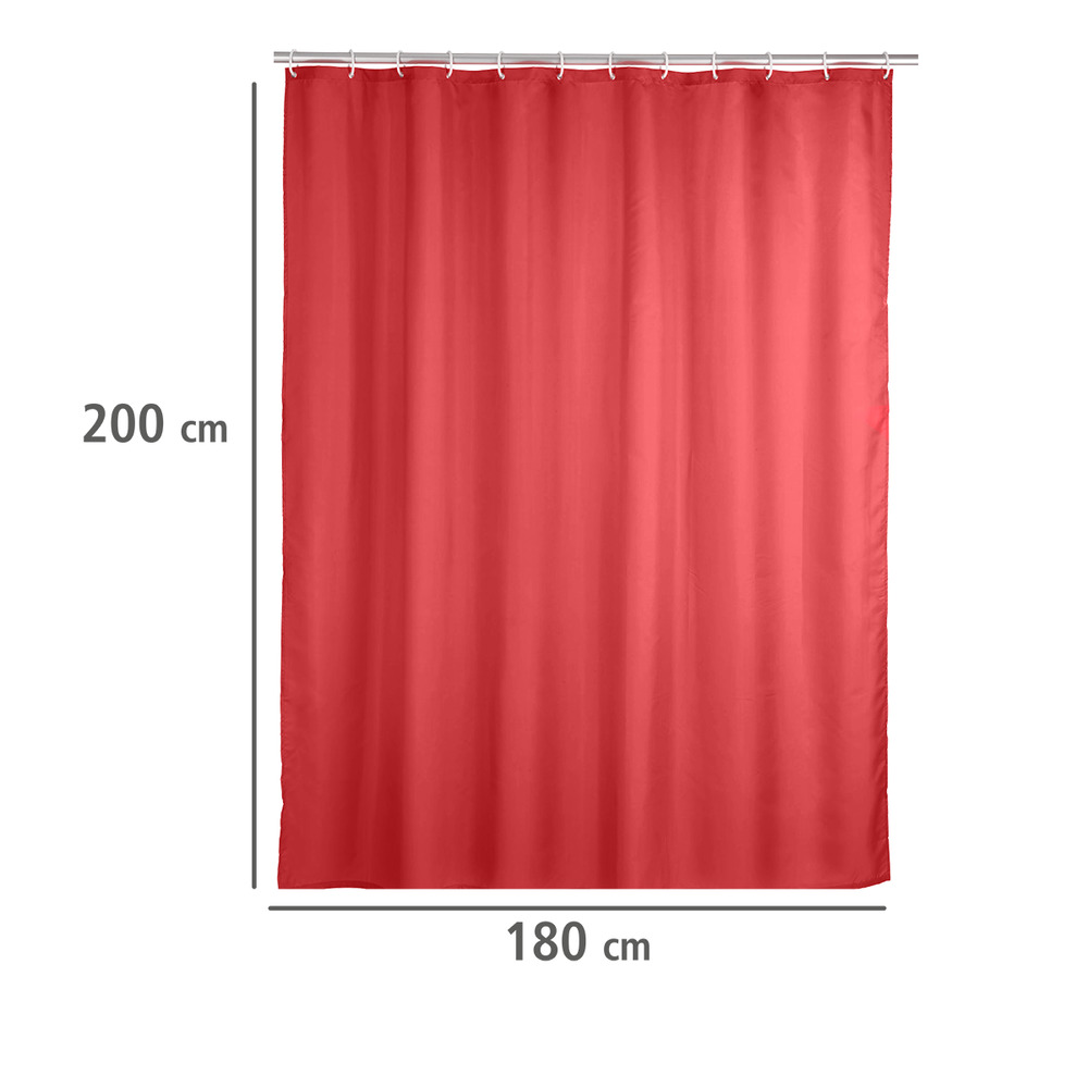 Anti-Schimmel Duschvorhang Uni Red, 180 x 200 cm  waschbar