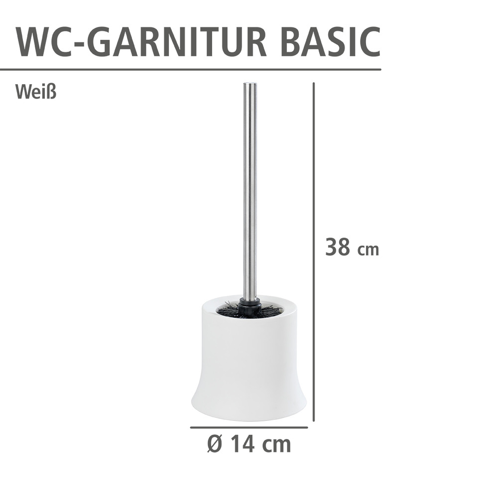 WC-Garnitur Mod. Basic Weiß  aus stabilem Kunststoff