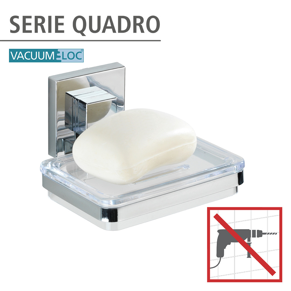 Vacuum-Loc® Edelstahl Seifenablage Mod. Quadro  Befestigen ohne bohren