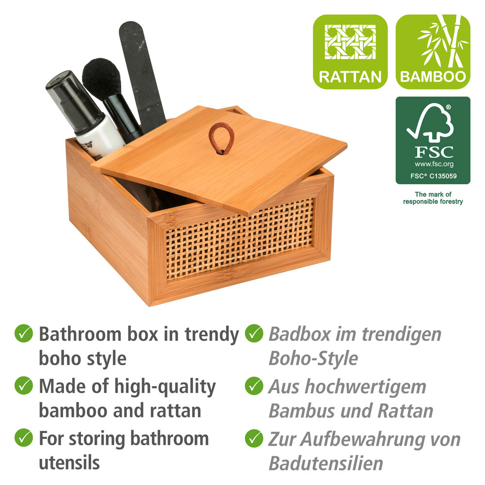 Badbox Allegre M mit Deckel  aus Bambus und Rattan