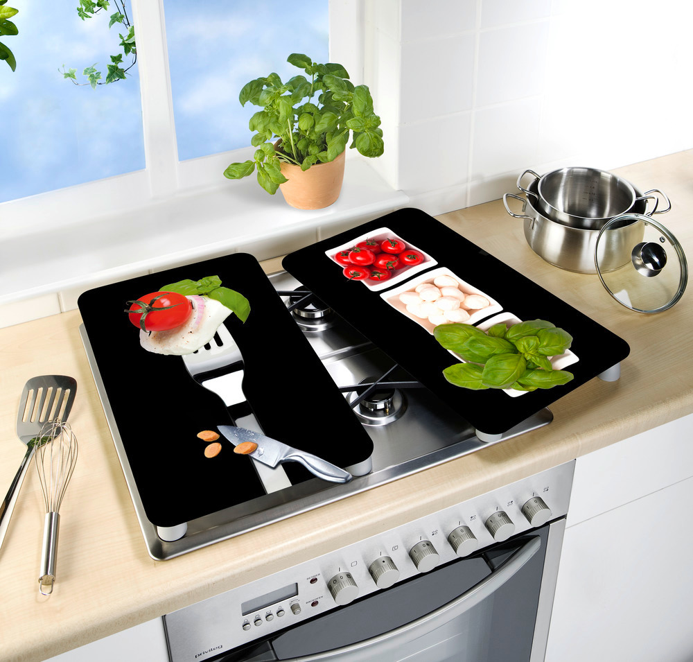 Glasabdeckplatte Universal Caprese, 2er Set  für alle Herdarten