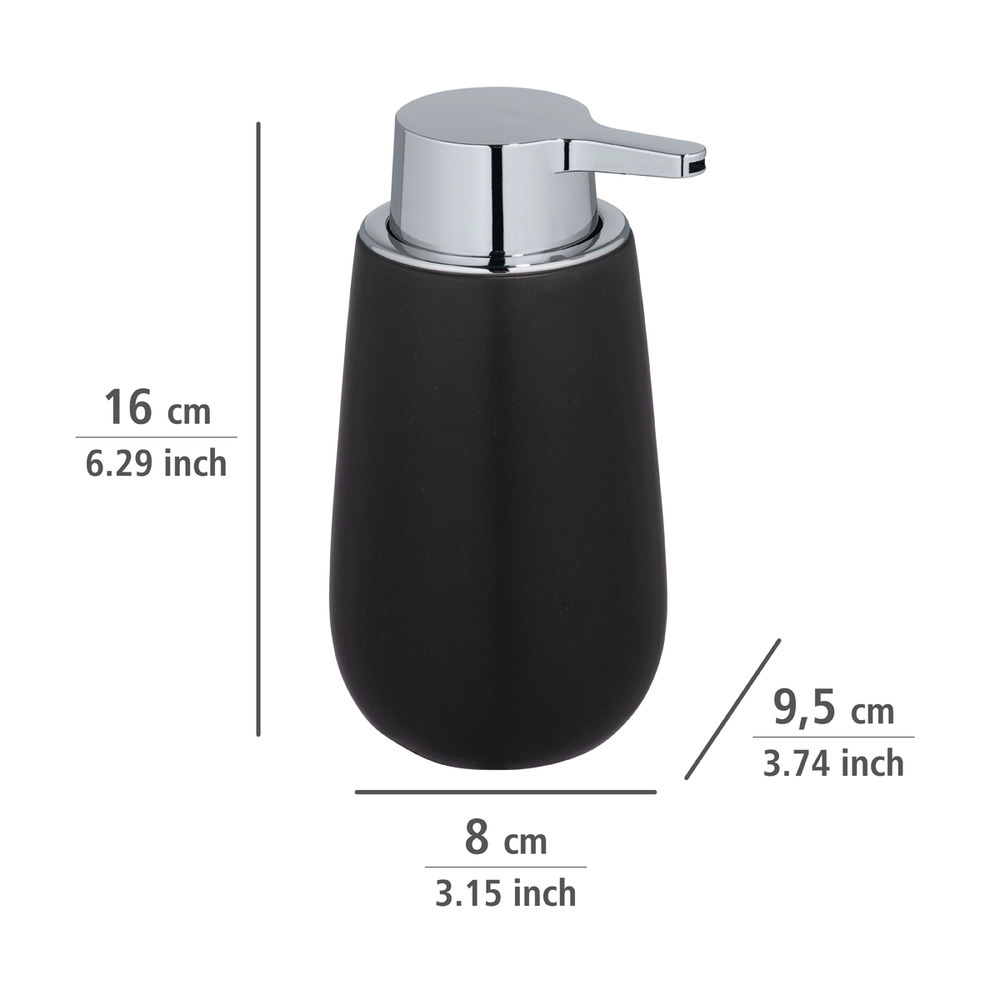 Waschtisch-Set Mod. Badi Schwarz, 2-tlg.  1 Zahnputzbecher, 1 Seifenspender