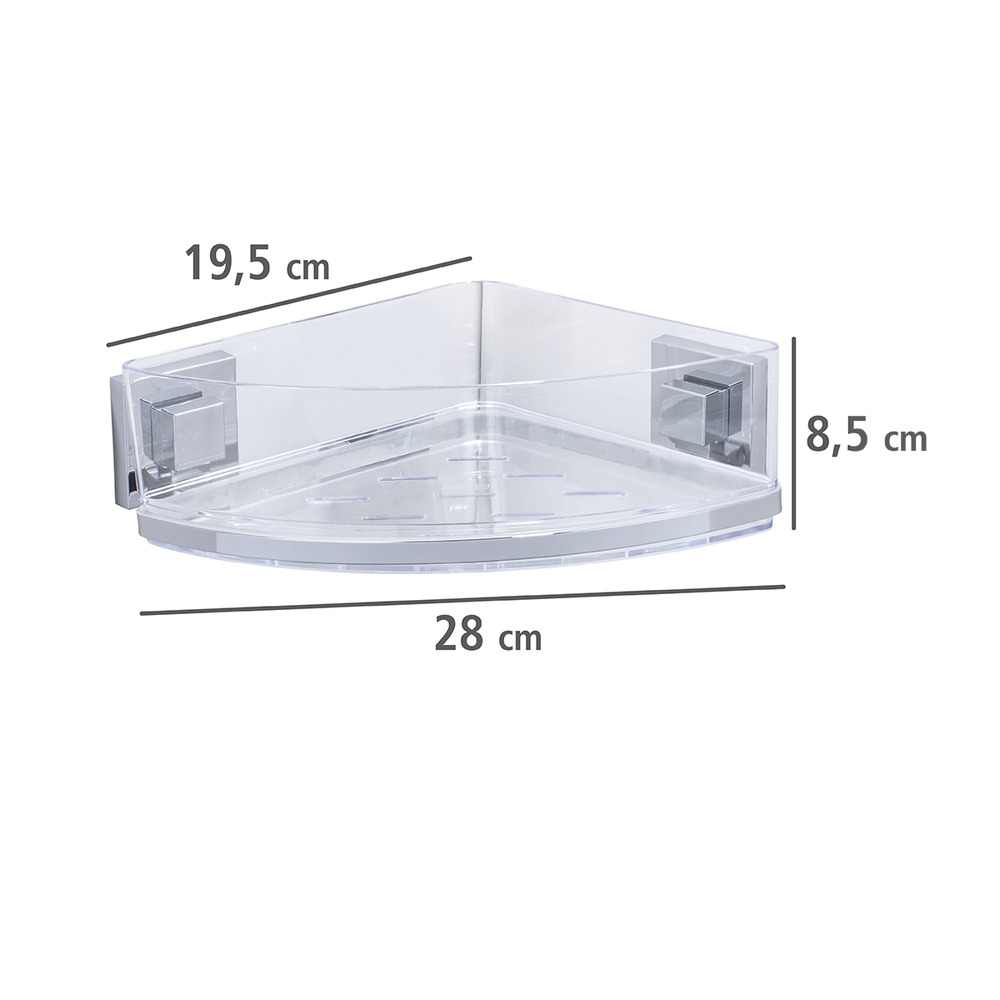 Vacuum-Loc® Edelstahl Eckablage Mod. Quadro  Befestigen ohne bohren