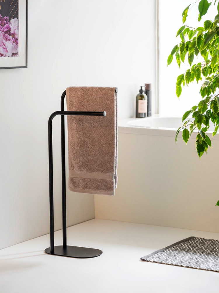 Handtuchständer Mod. Levante, schwarz, Stahl, 30x79x17 cm  rostfrei und platzsparend