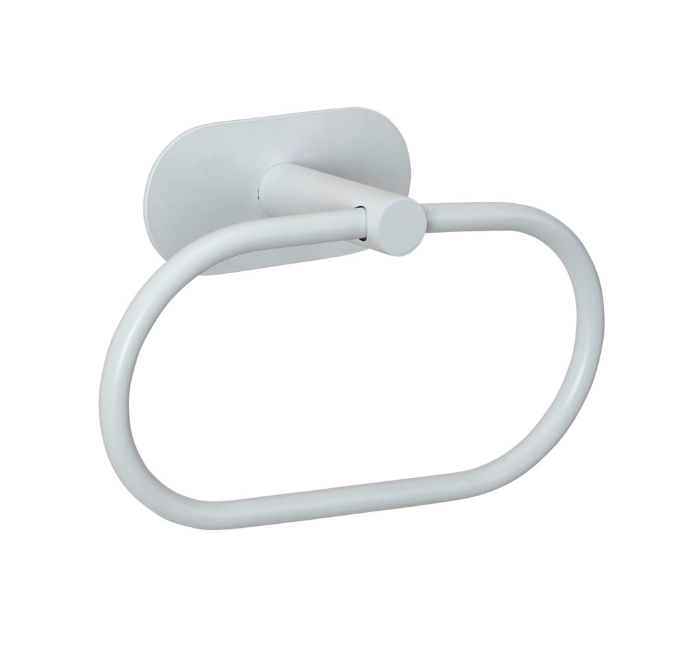 Turbo-Loc® Handtuchring Mod. Orea White matt  aus rostfreiem Edelstahl