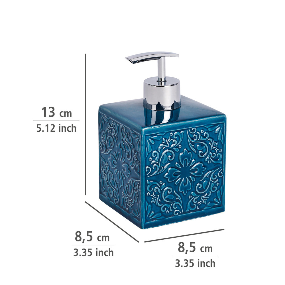 Seifenspender Mod. Cordoba Blau  hochwertige Keramik, 500 ml