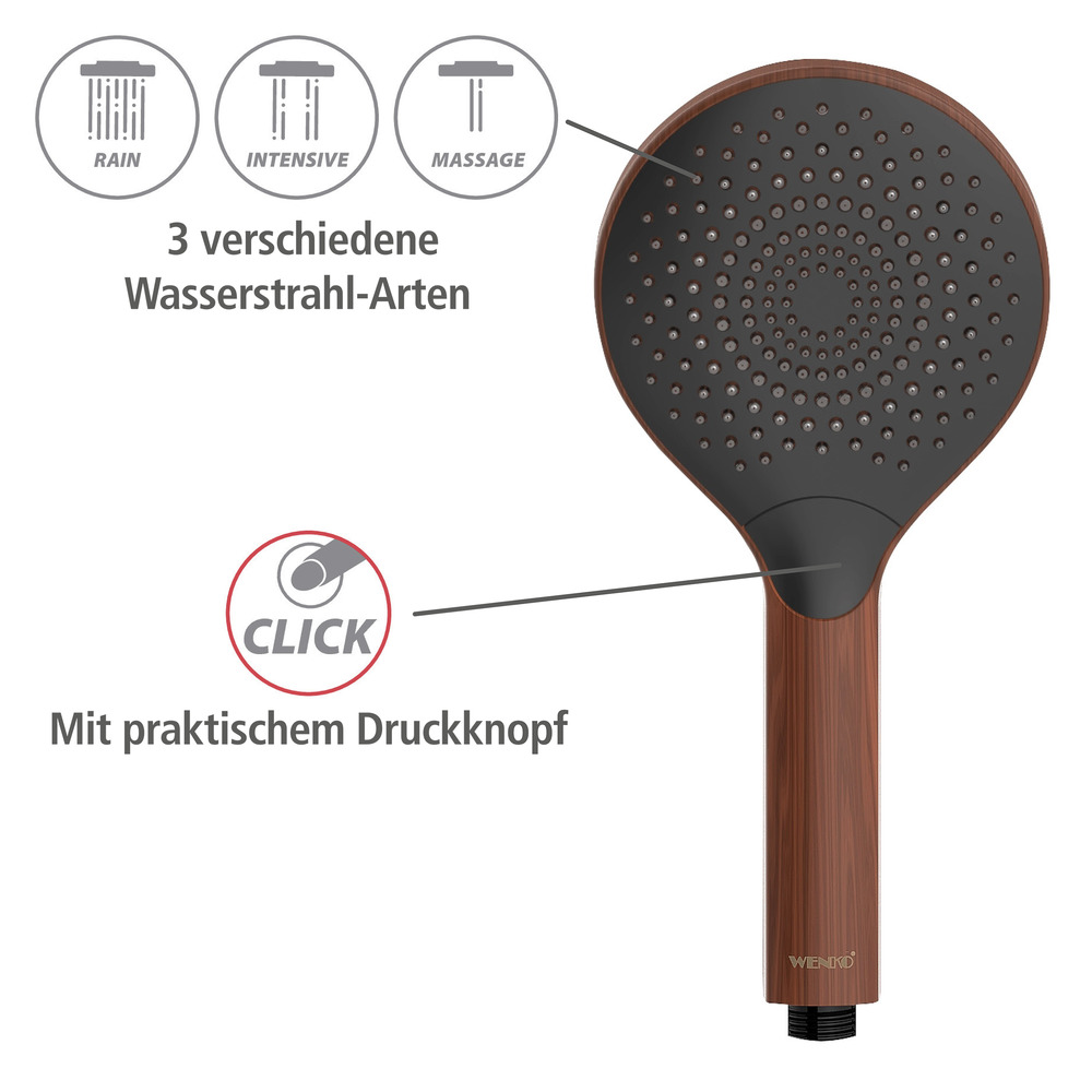 Duschkopf Watersaving Wood  Ø 12 cm