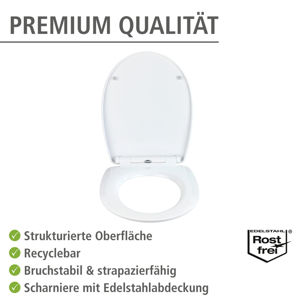 Premium WC-Sitz Mod. Cement mit Relief  Toilettensitz mit Absenkautomatik